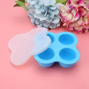 4 Holes Egg Steamer Food Grade Silicone no BPA Egg Steaming Tray Cooking Tool for Kitchen Use Heat Resistant 450 Blue