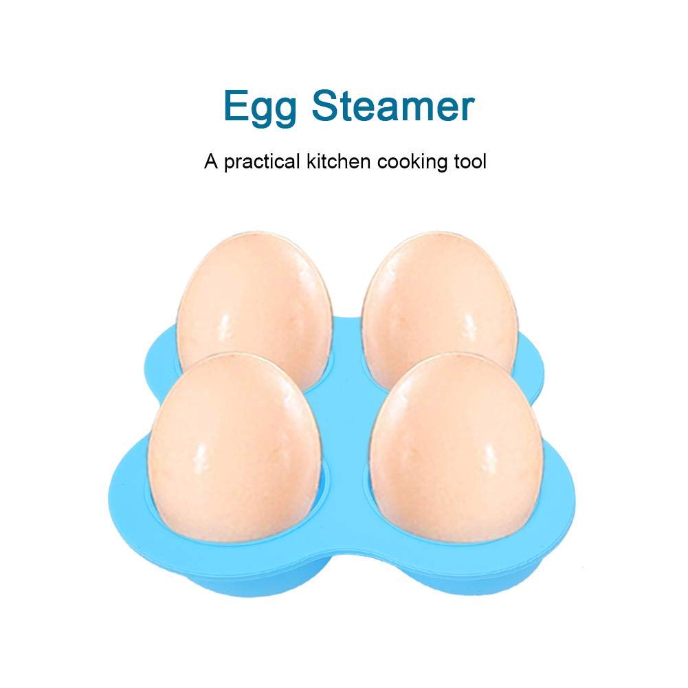 4 Holes Egg Steamer Food Grade Silicone no BPA Egg Steaming Tray Cooking Tool for Kitchen Use Heat Resistant 450 Blue