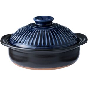 ginpo pottery chrysanthemum earthenware pot, banko ware (no. 7 / lapis/for 2 people), next generation earthenware pot to brighten your table" stylish, direct fire