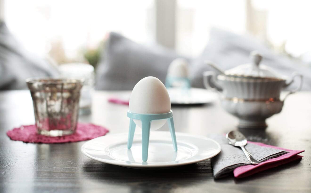 Brainstream Rocket Tripod Egg Cup Gift Set, 2-Piece, Silver