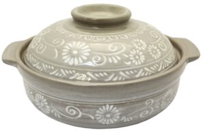 yukimashima deep earthenware pot, no. 6, for 1 person (approx. 7.5 inches (19 cm))