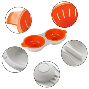 Bodacon Draining Egg Boiler Set Double Layer Microwave Egg Poacher Breakfast Egg Cooker