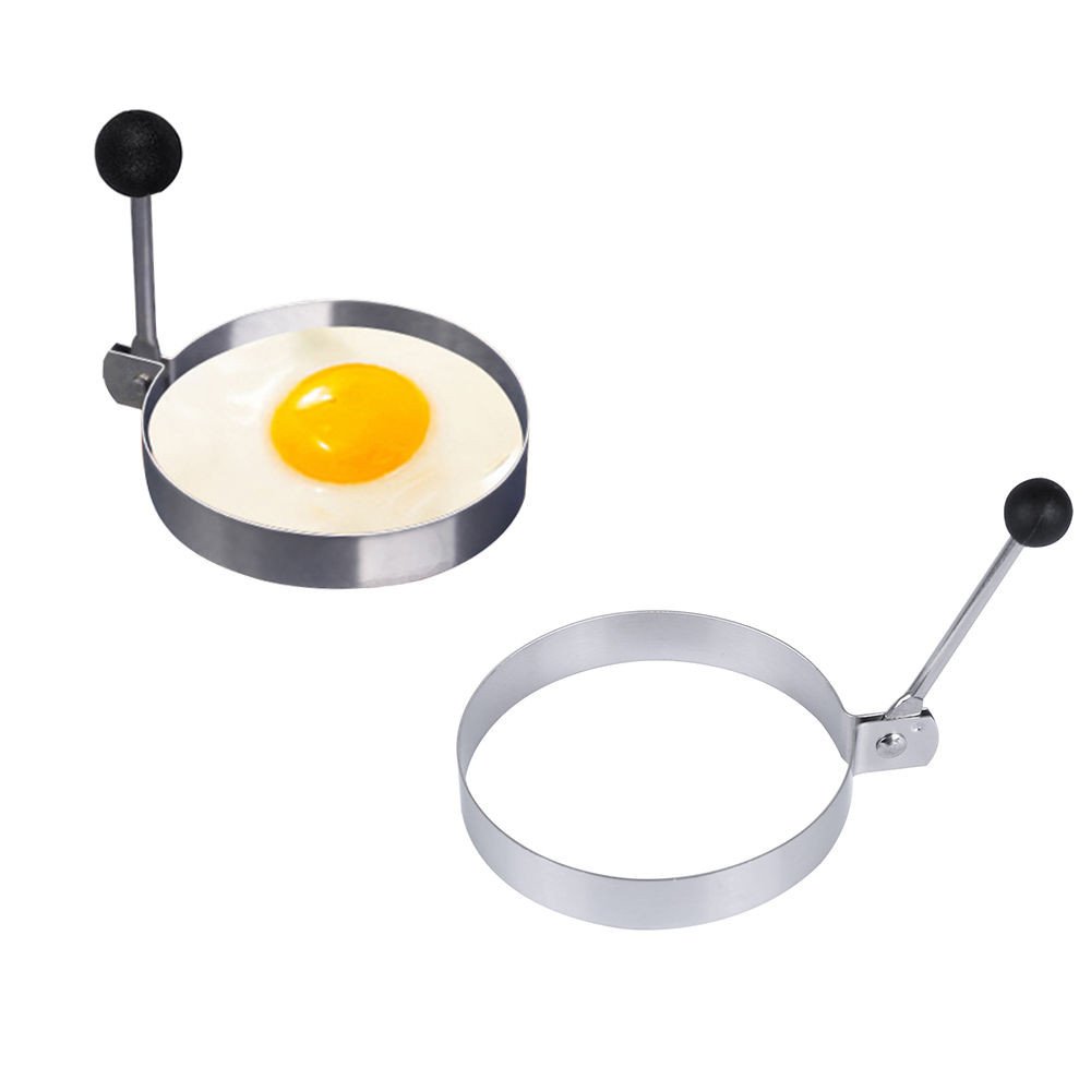Funnytoday365 Baking Tools Circle Round Stainless Steel Omelette Device Hamburger Omelette Device Round Shape Cooking Fried Egg Pancake Ring