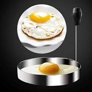 Funnytoday365 Baking Tools Circle Round Stainless Steel Omelette Device Hamburger Omelette Device Round Shape Cooking Fried Egg Pancake Ring