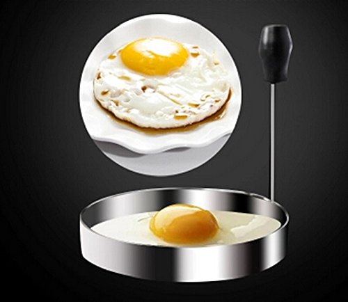 Funnytoday365 Baking Tools Circle Round Stainless Steel Omelette Device Hamburger Omelette Device Round Shape Cooking Fried Egg Pancake Ring