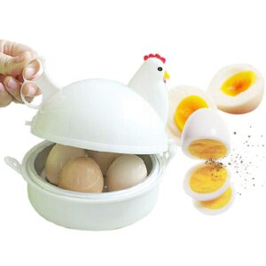 UUME Electric Rapid Egg Cooker Poacher Stainless Steel Chicken Shaped Egg Cooker Novelty Steamer Microwave Egg Poachers Eggs Boiler 1Pcs