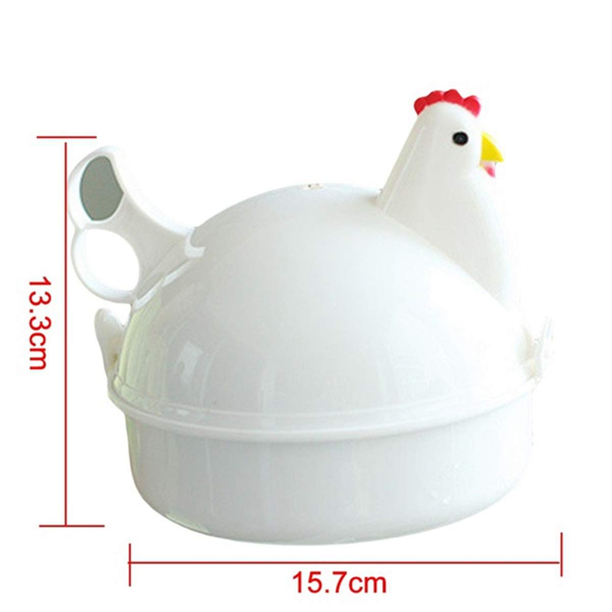 UUME Electric Rapid Egg Cooker Poacher Stainless Steel Chicken Shaped Egg Cooker Novelty Steamer Microwave Egg Poachers Eggs Boiler 1Pcs