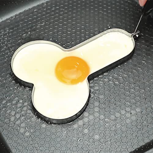 LAZY TIGER Non-Stick Egg Ring,2PC Funny Egg Fryer,Stainless Steel Egg Pancake Mold Ring,Funny Egg Rings Perfect for English Muffins Pancake Cooking Griddle