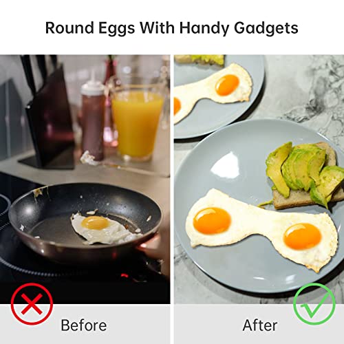 LAZY TIGER Non-Stick Egg Ring,2PC Funny Egg Fryer,Stainless Steel Egg Pancake Mold Ring,Funny Egg Rings Perfect for English Muffins Pancake Cooking Griddle