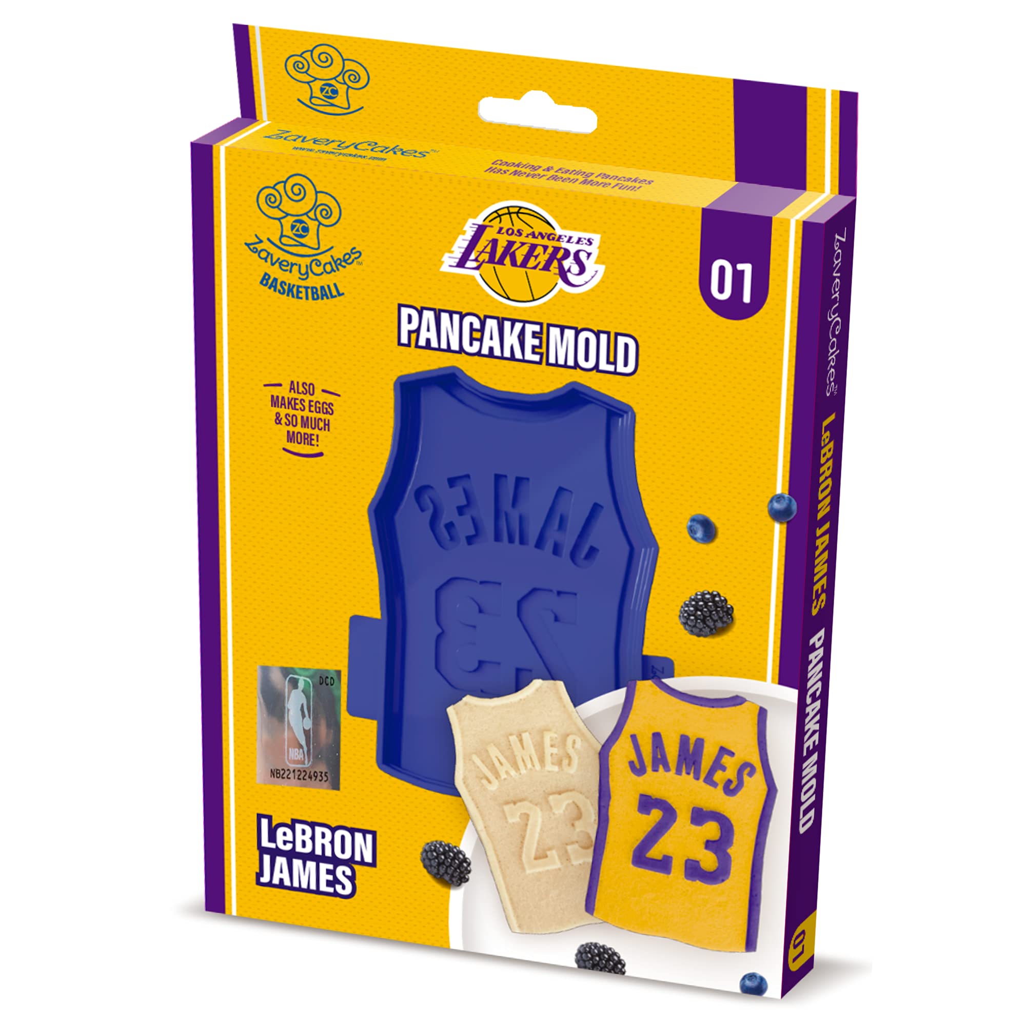 ZaveryCakes NBA: LeBron James #23- Los Angeles Lakers - Pancake and Eggs Breakfast Silicone Mold