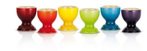 le creuset stoneware rainbow egg cups - multicolour, set of 6