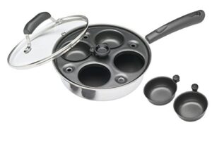 kitchencraft 4 egg poacher pan, induction safe, carbon steel, 21 cm