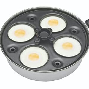 KitchenCraft 4 Egg Poacher Pan, Induction Safe, Carbon Steel, 21 cm