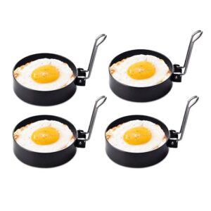 stainless steel egg rings, 4 pack egg rings,non stick round egg ring mold pancake mold maker for fried egg, pancakes, sandwiches