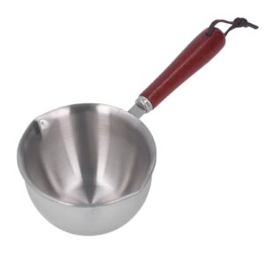 mini saucepan, milk pot, milk coffee warmer 304 stainless steel mini melting pot with 2 pour spouts for heating milk melting (200ml)