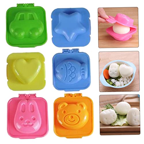 Boiled Egg Mold 3D Cartoon Plastic Egg Shaper Bento Maker DIY Tools Accessories-Cooking DIY Tools 6PCS Boiled Egg Mold,Cartoon Egg Ring Mould,3D Boiled Egg Mold,Plastic Egg Shaper