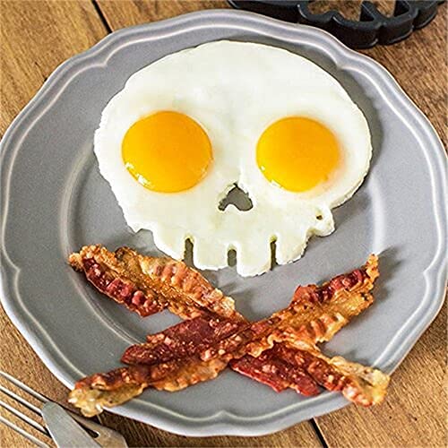 ArtsyCase 2PCS Egg Rings, Halloween Horror Skull Omelette Pancake Forming Machine, Egg Ring For Frying Pan, Diy Kitchen Accessories Gadget Omelette Mold