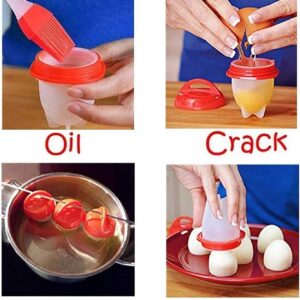 6-Pack Egg Cooking Rings Silicone Egg Cooker, Hard and Soft Make, No Shell Egg Boiler, Egg Cups, Egg Poachers, Egg Cooker for Kitchen Gadgets Accessories, Gift for Dad