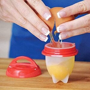 6-Pack Egg Cooking Rings Silicone Egg Cooker, Hard and Soft Make, No Shell Egg Boiler, Egg Cups, Egg Poachers, Egg Cooker for Kitchen Gadgets Accessories, Gift for Dad