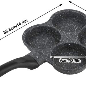 Ymiko 4-Cup Aluminum Egg Frying Pan, Non-Stick, Electric Stovetop Compatible, 18/8 Stainless Steel