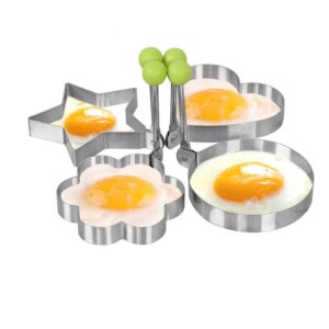 fried egg mold ring 4pcs pancake shapes cooker nonstick stainless steel cooking tools for frying baking cooking