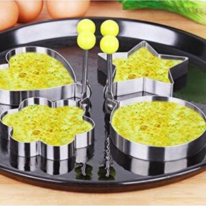 Fried Egg Mold Ring 4pcs Pancake Shapes Cooker Nonstick Stainless Steel Cooking Tools for Frying Baking Cooking