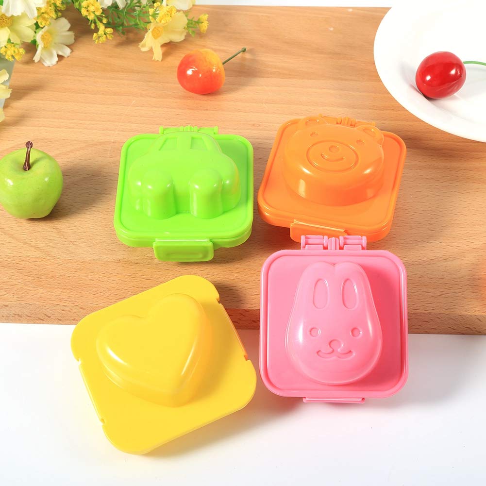 6 Pcs Boil Egg Mould, Cute Cartoon Egg Sushi Rice Mould Decorating Fondant Cake Tool Cookery Moulds