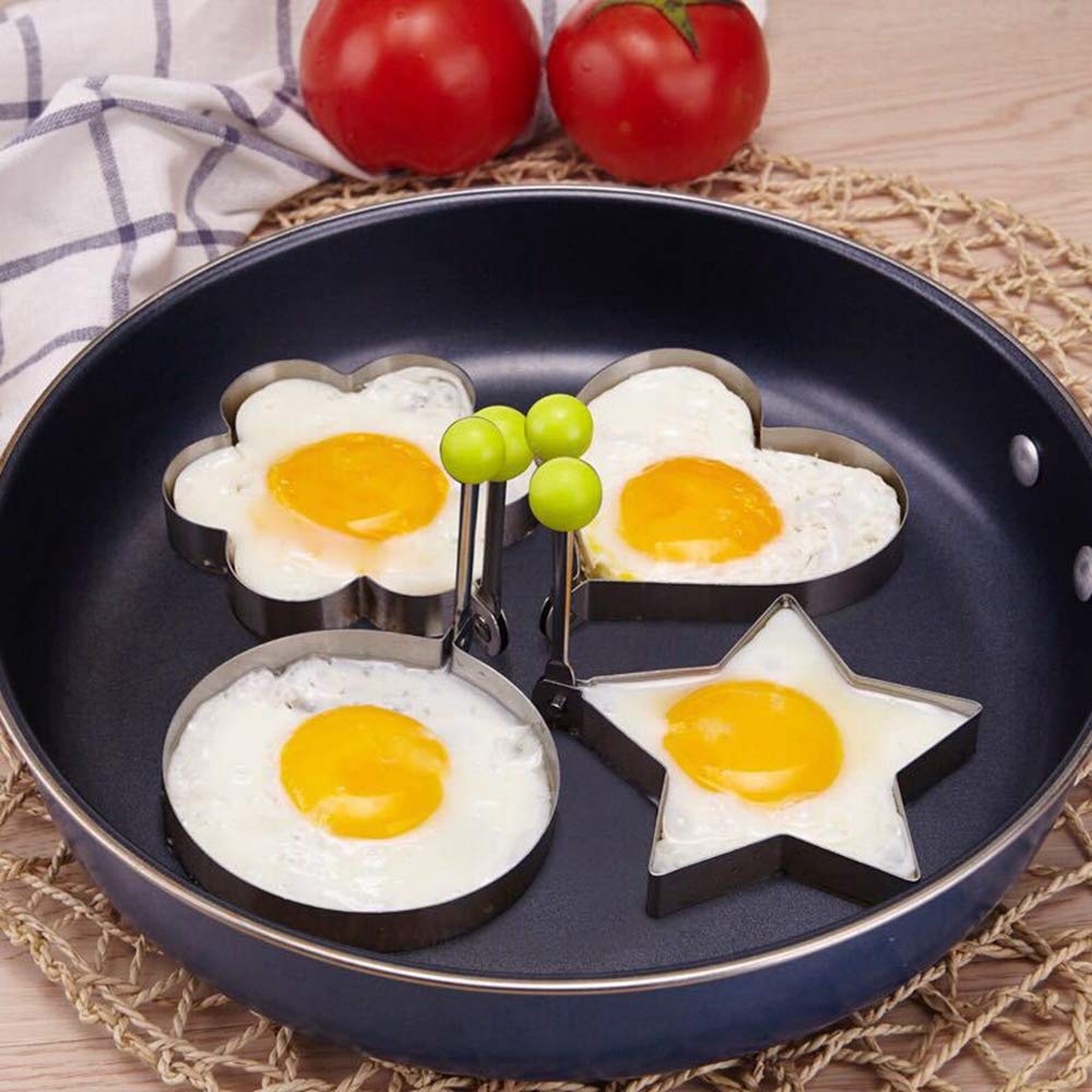 Stainless Steel Fried Egg Pancake Shaper Omelette Mould, Kitchen Tool Omelette Frying Egg Mold, Kitchen Accessories Gadget Rings(Round)