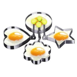 Stainless Steel Fried Egg Pancake Shaper Omelette Mould, Kitchen Tool Omelette Frying Egg Mold, Kitchen Accessories Gadget Rings(Round)