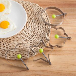 Stainless Steel Fried Egg Pancake Shaper Omelette Mould, Kitchen Tool Omelette Frying Egg Mold, Kitchen Accessories Gadget Rings(Round)