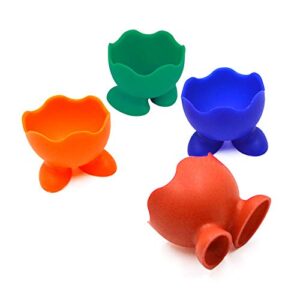 YAOSEN 4Pcs Silicone Egg Cup Holder Egg Serving Cup for Hard and Soft Boiled Egg (Multi)