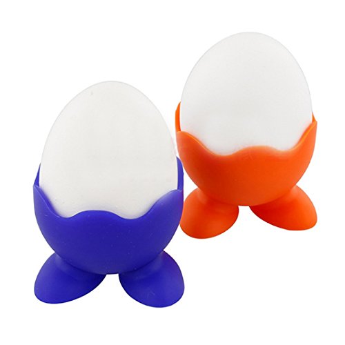 YAOSEN 4Pcs Silicone Egg Cup Holder Egg Serving Cup for Hard and Soft Boiled Egg (Multi)