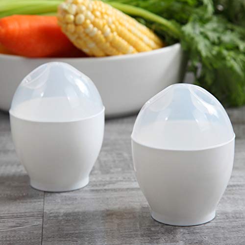 UPKOCH 2pcs Microwave Egg Cooker Mini Cup Steamed Scrambled Egg Poacher Omlette Maker for Instant Breakfast Home Kitchen Stove Top Microwave