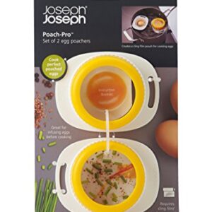 Joseph Joseph Poach-Pro Egg Poacher Mess-Free Tool, 2-pack,Yellow