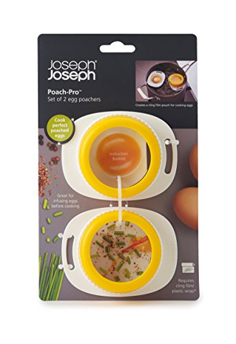 Joseph Joseph Poach-Pro Egg Poacher Mess-Free Tool, 2-pack,Yellow