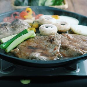 TECHEF - Stovetop Indoor Korean BBQ Nonstick Grill Pan with, PFOA-Free, Dishwasher Oven Safe, Made in Korea