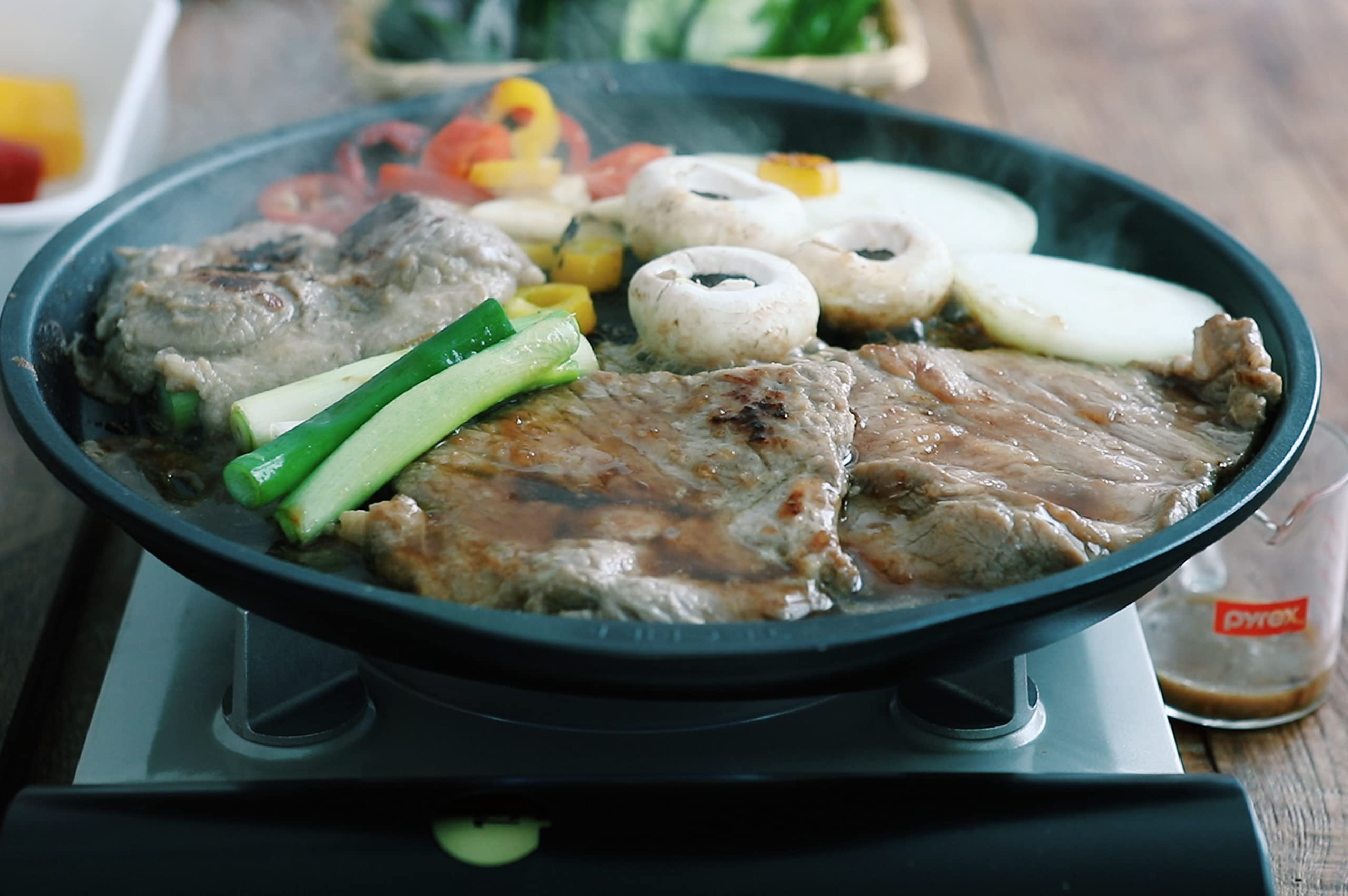 TECHEF - Stovetop Indoor Korean BBQ Nonstick Grill Pan with, PFOA-Free, Dishwasher Oven Safe, Made in Korea