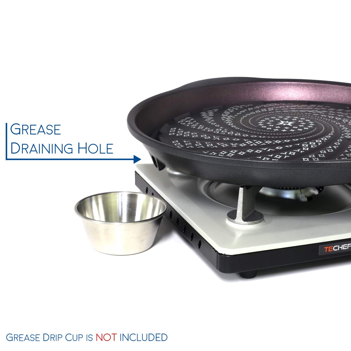 TECHEF - Stovetop Indoor Korean BBQ Nonstick Grill Pan with, PFOA-Free, Dishwasher Oven Safe, Made in Korea