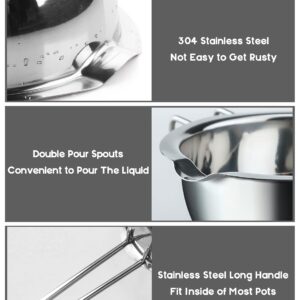 1000ML/1QT Double Boiler Chocolate Melting Pot with 2.3 QT 304 Stainless Steel Pot, Chocolate Melting Pot with Silicone Spatula for Melting Chocolate, Candy, Candle, Soap, Wax