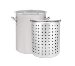 concord 42 qt stainless steel stock pot w/basket. heavy kettle. cookware for boiling (42)