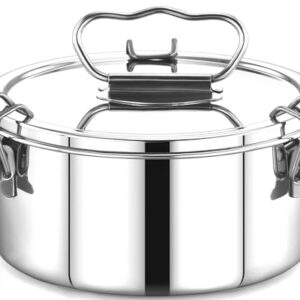 EasyShopForEveryone Stainless Steel 6 x 6 x 3.5 Inches Flan Pan, Capacity 38 fl. oz, Compatible with 3 Qt Instant Pot, 3 Inch Deep Custard Pan