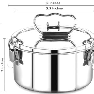 EasyShopForEveryone Stainless Steel 6 x 6 x 3.5 Inches Flan Pan, Capacity 38 fl. oz, Compatible with 3 Qt Instant Pot, 3 Inch Deep Custard Pan