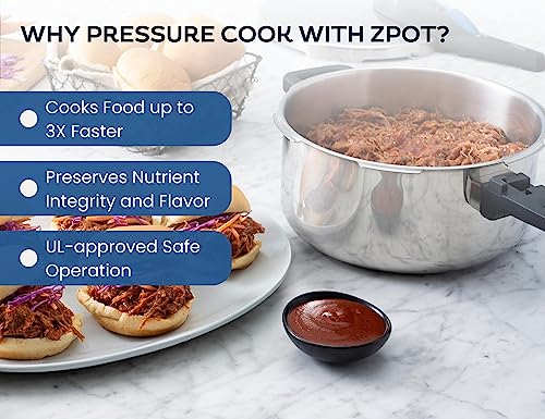 Zavor ZPot 10 Quart 15-PSI Pressure Cooker and Canner - Polished Stainless Steel (ZCWSP03)