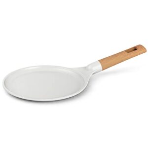 cooklover crepe pan nonstick die cast aluminum pfoa free induction omelet pan 11 inch - sea-salt gray