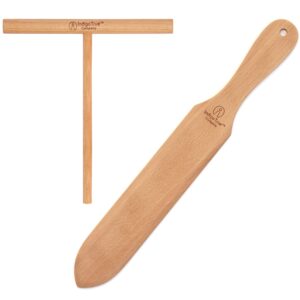 the original crepe spreader and spatula kit - 2 piece set (7” spreader and 14” spatula) convenient size to fit large crepe pan maker | all natural beechwood construction only from indigo true company