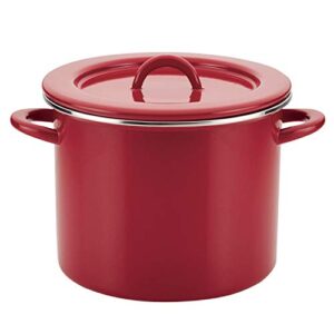 rachael ray create delicious stock pot/stockpot with lid - 12 quart, red