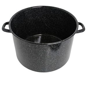 Mirro Traditional Vintage Style Black Speckled Enamel on Steel Stock Pot with Lid, 33 Quart, (MIR-10708)