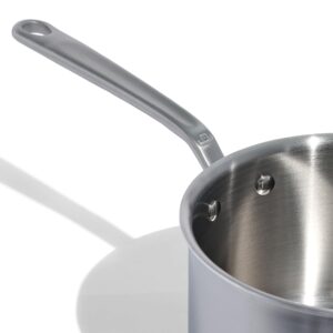 Made In Cookware - 4 Quart Stainless Steel Saucepan with Lid - 5 Ply Stainless Clad Sauce Pan - Professional Cookware - Crafted in Italy - Induction Compatible