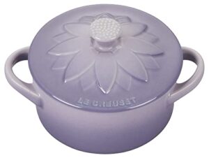 le creuset stoneware mini round cocotte with flower lid, 8oz., provence