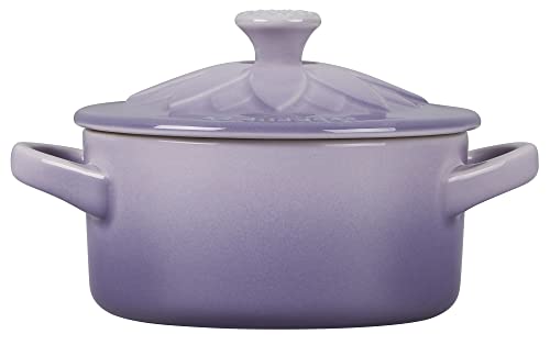 Le Creuset Stoneware Mini Round Cocotte with Flower Lid, 8oz., Provence